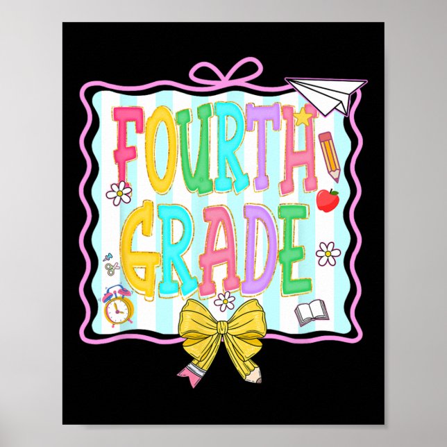 Póster Niña 1er día de 4to grado  (Frente)