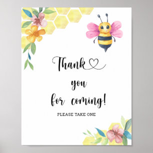 Póster Niña abeja \ Gracias por venir 