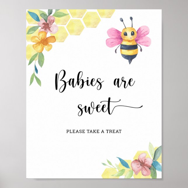 Póster Niña Abeja - los bebés son dulces  (Frente)