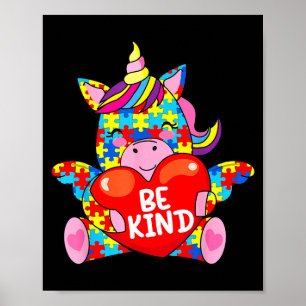Póster Niña amable con conciencia del autismo 