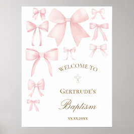 Póster niña bebe Baptism bienvenido Poster