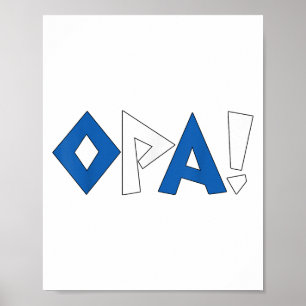 Póster Niña bebé bebé de la bandera griega griega de la b
