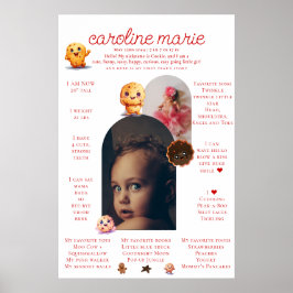 Póster Niña bebé cumple un primer año de vida