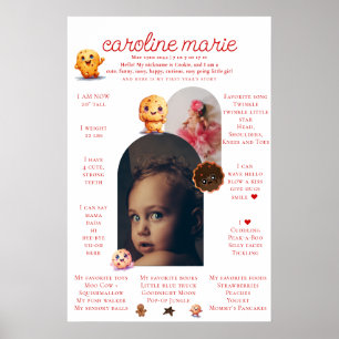 Póster Niña bebé cumple un primer año de vida