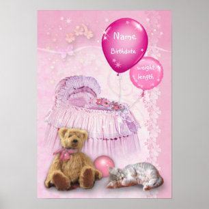 Póster Niña bebé personalizable