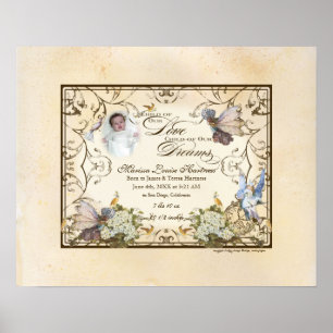 Póster Niña bebé personalizada - Princesa de fantasía enc