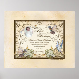 Póster Niña bebé personalizada - Princesa de fantasía enc