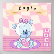 Niña bebé personalizada Teddy Bear Nursera
