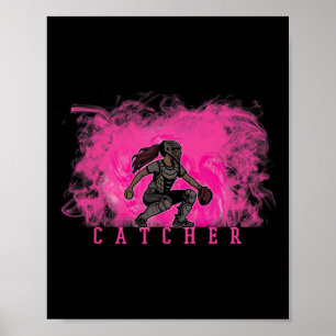 Póster Niña Captadora Suave En Marcha Con Humo Rosa Ckgro