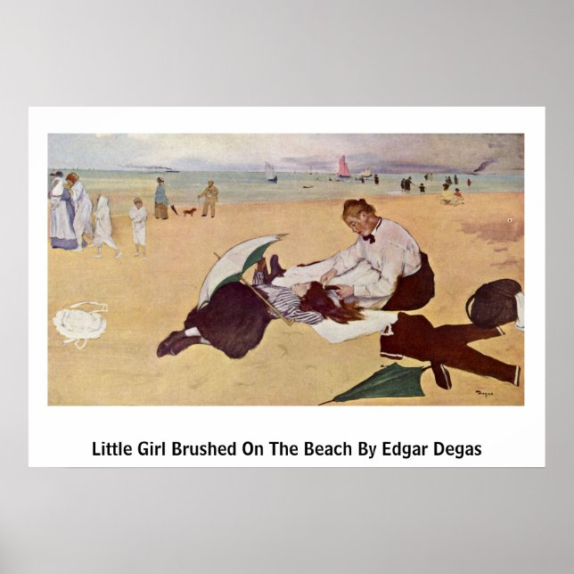 Póster Niña Cepillada En La Playa Por Edgar Degas (Frente)