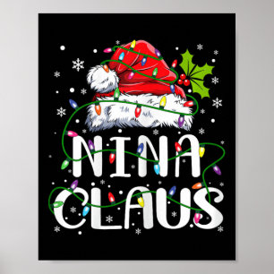 Póster Nina Claus Navidades Santa Hat Familia Xma