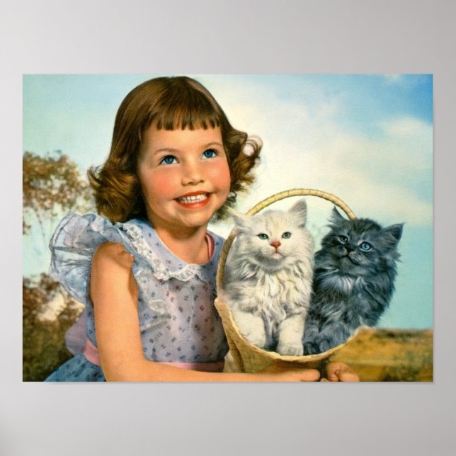 Póster Niña con gatitos (Frente)