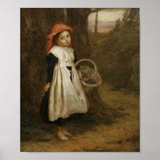 Póster Niña de flores descalzos