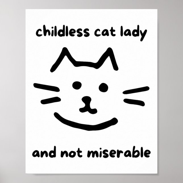 Póster Niña De Gato Sin Hijos Y No Miserable Para (Frente)