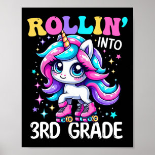 Póster Niña de tercer grado de vuelta a la escuela Rollin