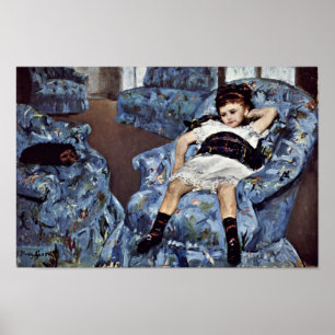 Póster Niña En Sillón Azul Por Cassatt Mary (Mejor