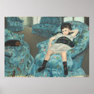 Póster Niña en una butaca azul, 1878 (oi