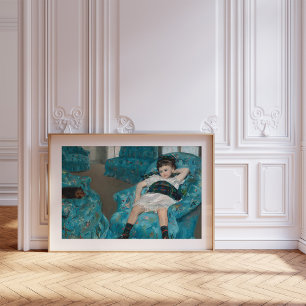 Póster Niña en una butaca azul Mary Cassatt