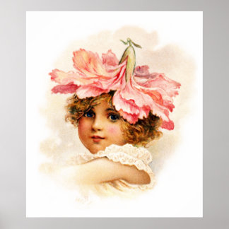 Póster Niña flor de rosa