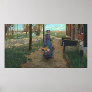 Póster Niña flor en Holanda