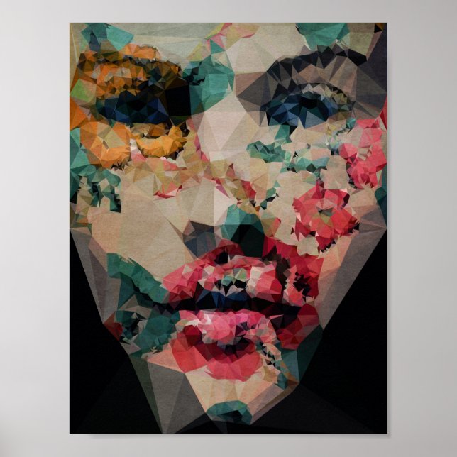 Póster Niña flor - Kubistika por Boris Draschoff (Frente)