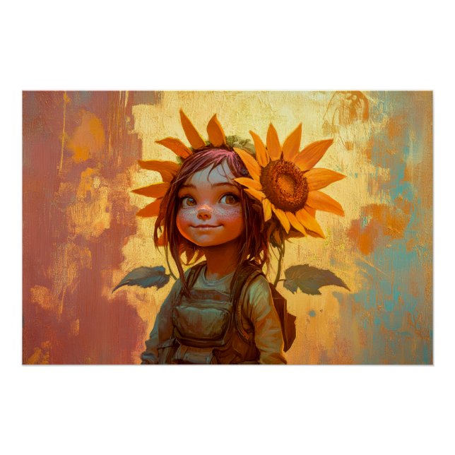 Póster Niña Girasol (Anverso)
