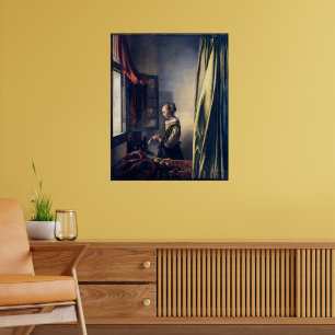 Póster Niña leyendo carta junto a ventana abierta Verme