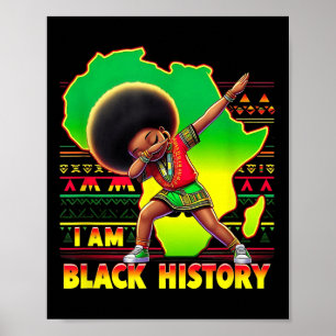Póster Niña mariposa Chica Soy negro de la historia Áfric