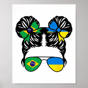 Póster Niña mitad brasileña mitad ucraniana Brasil Niños 