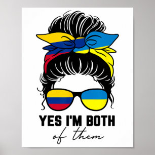 Póster Niña mitad colombiana mitad ucraniana Colombia Ucr