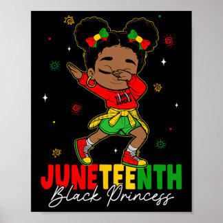 Póster Niña Negra Adorable con Dabbing Princesa Negra Jun