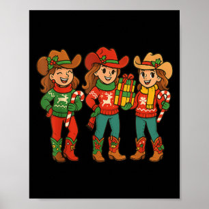 Póster Niña negra afroamericana Navidades occidentales T
