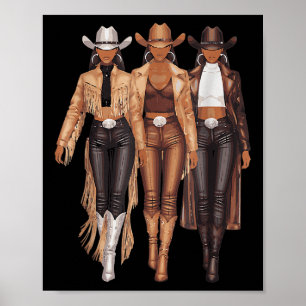 Póster Niña negra de la comunidad de Tee Occidental Rodeo