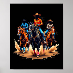 Póster Niña negra Texas Western Rodeo Melanin Black Hi