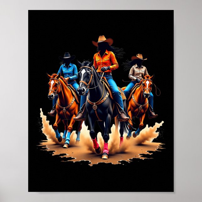 Póster Niña negra Texas Western Rodeo Melanin Black Hi (Frente)