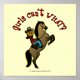Póster Niña oscura en caballo
