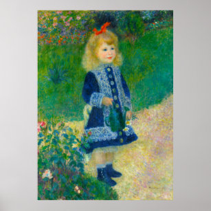 Póster Niña pequeña de Renoir de azul con lata de agua