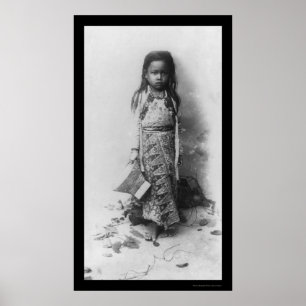 Póster Niña pequeña en Java, Indonesia 1898