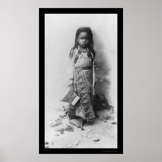 Póster Niña pequeña en Java, Indonesia 1898 (Frente)
