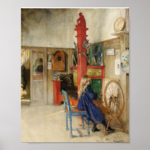 Póster Niña pequeña en la rueda giratoria