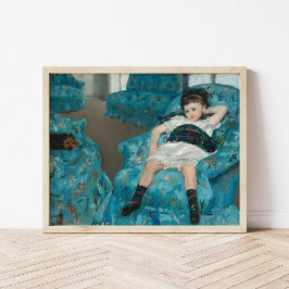 Póster Niña pequeña en un sillón azul | Mary Cassatt