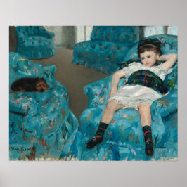 Póster Niña pequeña en un sillón azul (por Mary Cassatt)