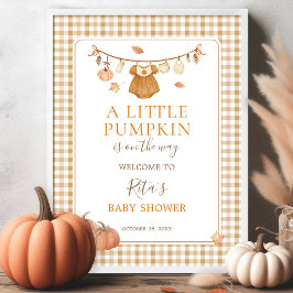 Póster Niña Ropa de Otoño Bienvenida en la Fiesta de Baby