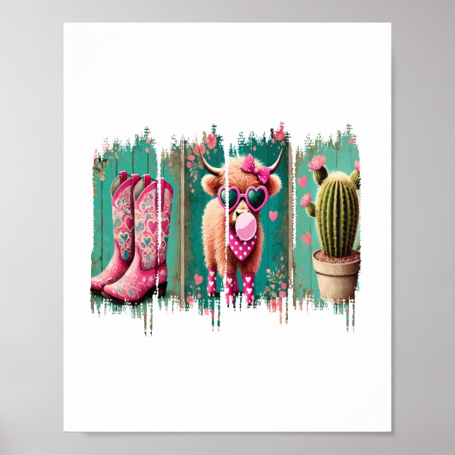 Póster Niña rosa Valentine, corazón (Frente)