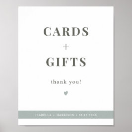 Póster NINA Sage Green Cards Moderno and Gifts Rótulo