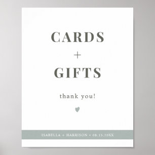 Póster NINA Sage Green Cards Moderno and Gifts Rótulo