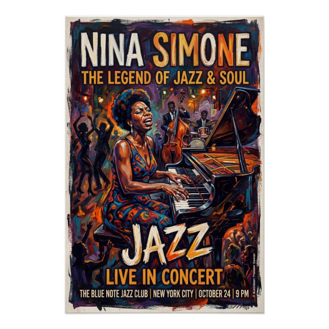 Póster Nina Simone Live  (Anverso)