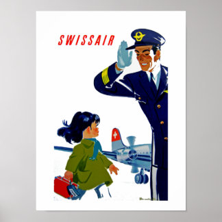 Póster Niña Swissair