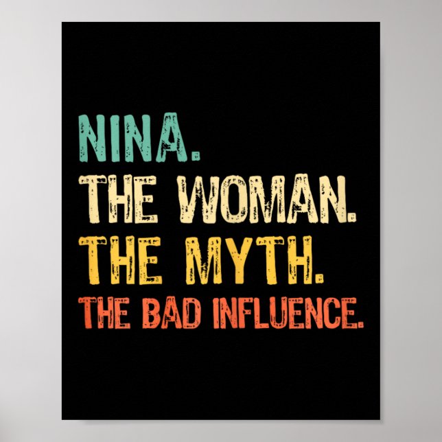 Póster Nina The Woman The Myth The D Influence Funny Retr (Frente)