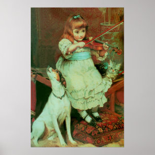 Póster Niña tocando un violín